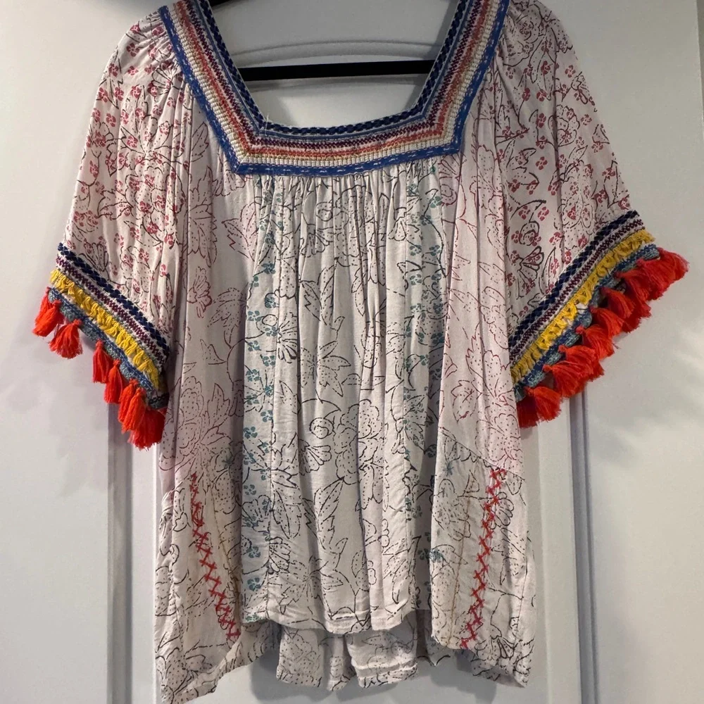 Anthropologie Multicolor Embroidered Blouse - Picture 1 of 3